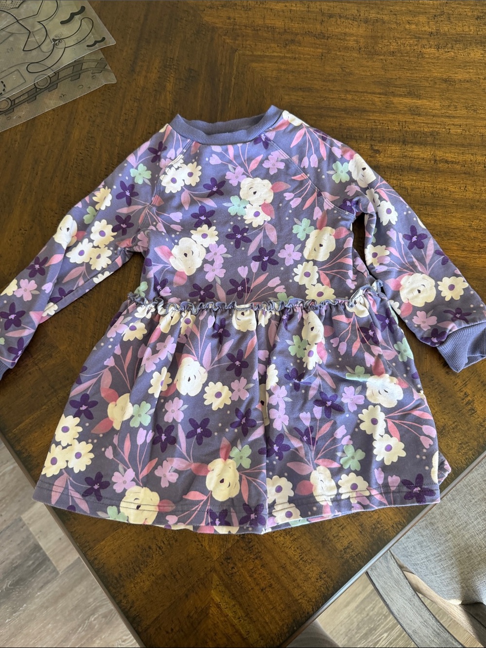 Little Sleepies 3T Purple Floral Long-Sleeve Dress